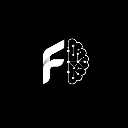 fschoolai logo, a white letter f and brain mark on black