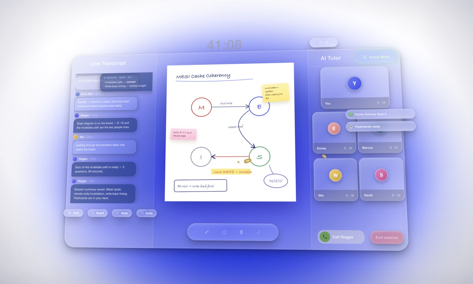 screenshot of an fschoolai ai tutor session, with a lesson video beside a chat panel